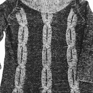 Notations Black & Gray Cowl Neck Sweater S